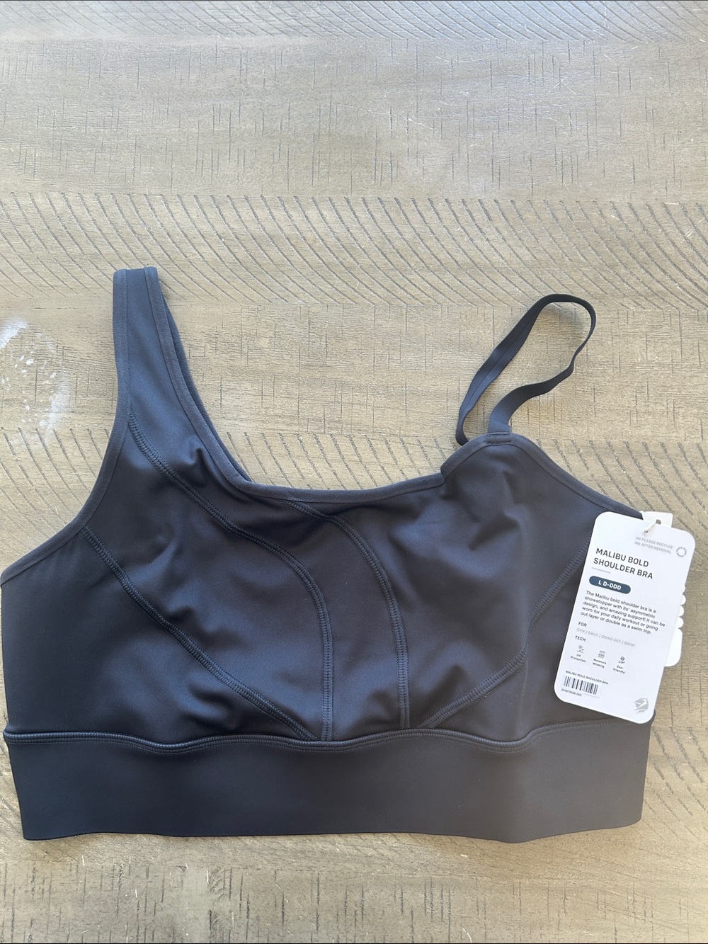 Phoenix Active | Malibu Bold Shoulder Bra | Black | Large D-DDD